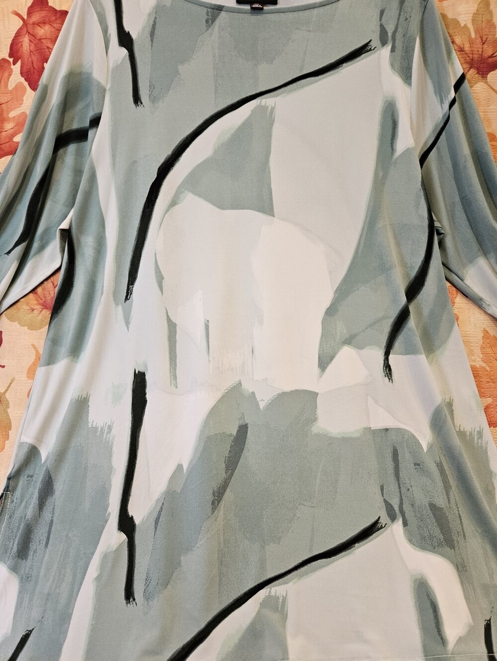 Alfani Elements XXL Abstract Watercolor Paint Splash Tunic Blouse - Picture 4 of 5
